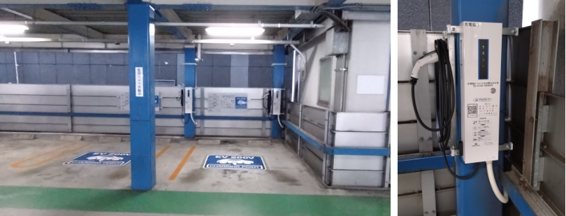 EV充電器の駐車場　EV充電器
